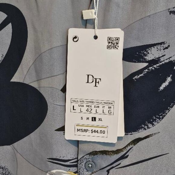 DENIM & FLOWER Men's Short Sleeve Floral Shirt NWT - Size Large - Picture 3 of 6